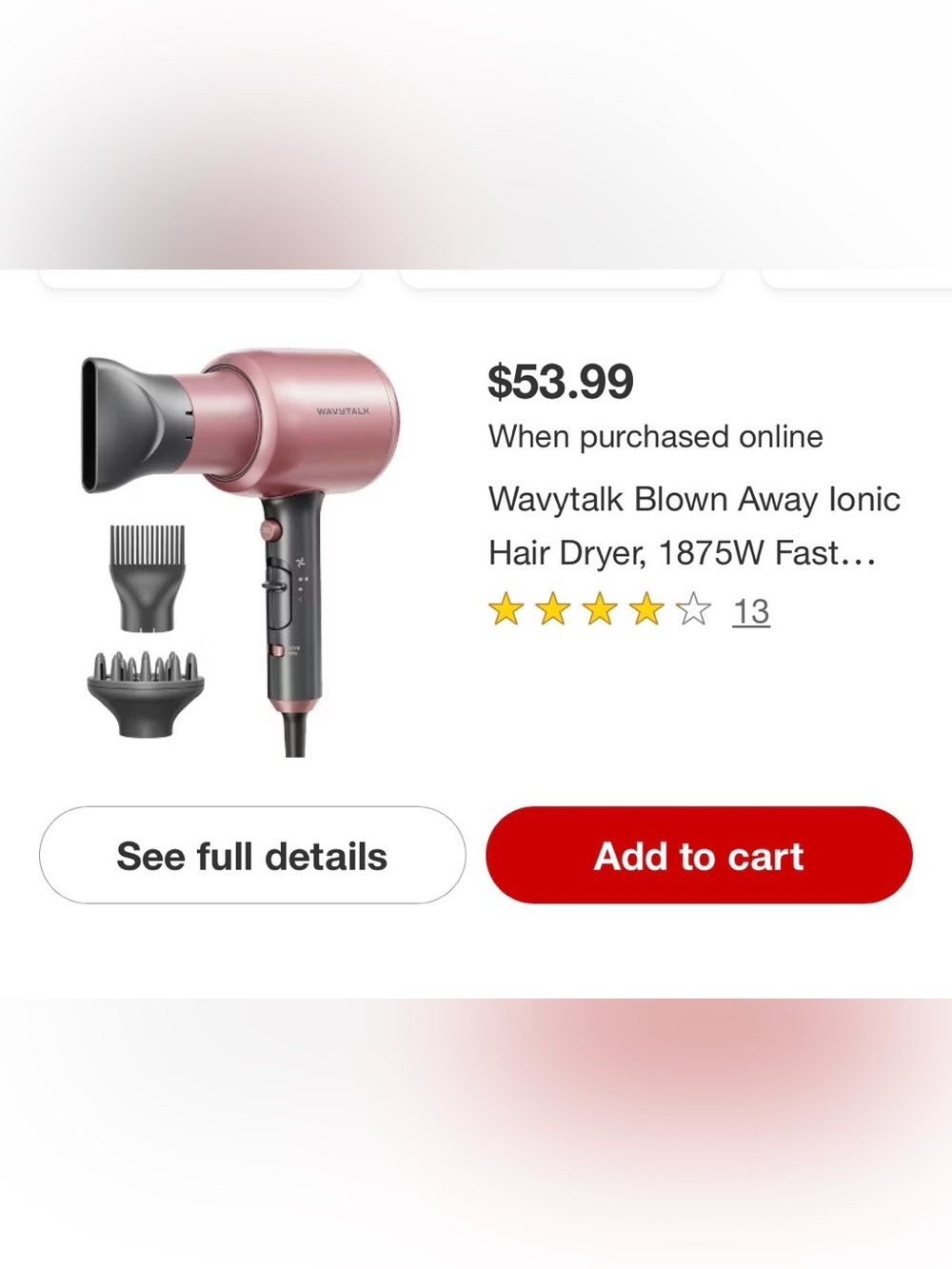WavyTalk Compact Hair Dryer in Rose Gold - Travel-Friendly Styling Tool